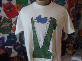 Vintage 90&#39;s PICASSO Art Tee Never Give Up Single Stitch T Shirt Size L - £147.99 GBP