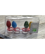 H For Happy 4 Pack Christmas Light Bulb Napkin Rings Holiday Party Color... - $609.33 MXN