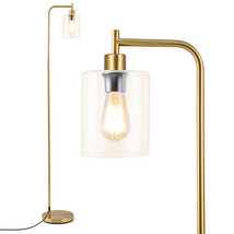 Modern Floor Lamp with Hanging Glass Lampshade and Foot Switch-Golden - Color: G - $2,390.11 MXN