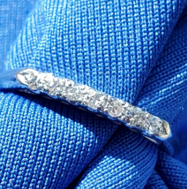 Earth mined Diamond slim Wedding Band Antique Platinum Stacking Thin Bridal Ring - $3,343.26 CAD