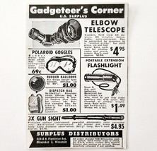 1949 Telescope Sights Optics Gadgets Advertisement Surplus Milwaukee E8Q - $19.99