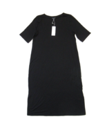 NWT Eileen Fisher Crew Neck Shift in Black Fine Tencel Jersey T-Shirt Dr... - £63.83 GBP