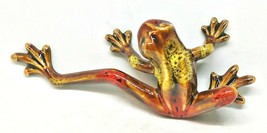 Golden Pond Colleciton Brown and Red Small Ceramic Frog 7 Inches - £31.69 GBP