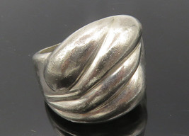 IBB 925 Sterling Silver - Vintage Shiny Fluted Design Band Ring Sz 6 - RG11738 - £42.43 GBP