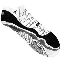 Jordan Mens Printed Bootie Design Ankle Socks,Black White,X-Large - £20.60 GBP