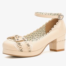 Sweet Lolita shoes Round head Thick heel strap Buckle Women Kawaii Cosplay Mary  - £44.29 GBP