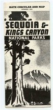Sequoia and Kings Canyon National Parks Rate Circular &amp; Map Summer 1952  - £22.22 GBP