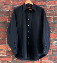 Nordstrom Relaxed Classic Fit Dobby Long Sleeve Dress Shirt 16 Dark Gray Stripe - £10.45 GBP