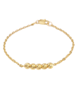 22ct Gold Baby Bracelet Five Diamond Cut Beads & Cable link Chain 5 Inches - €356,20 EUR 22ct Gold Baby Bracelet Five Diamond Cut Beads & Cable link Chain 5 Inches - €356,20 EUR