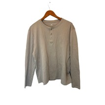 SAKS FIFTH AVENUE Henley Shirt Long Sleeve Beige Cotton Long Sleeve Size... - $369.95 MXN