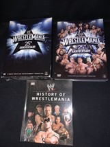 WWE WrestleMania 25th Anniversary 3 DVD &amp; Book Set History of WrestleMania book - £7.77 GBP