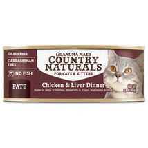 Grandma Mae&#39;s Country Naturals Pate Dinner Canned Cat Food Chicken &amp; Liver 24ea/ - £60.89 GBP