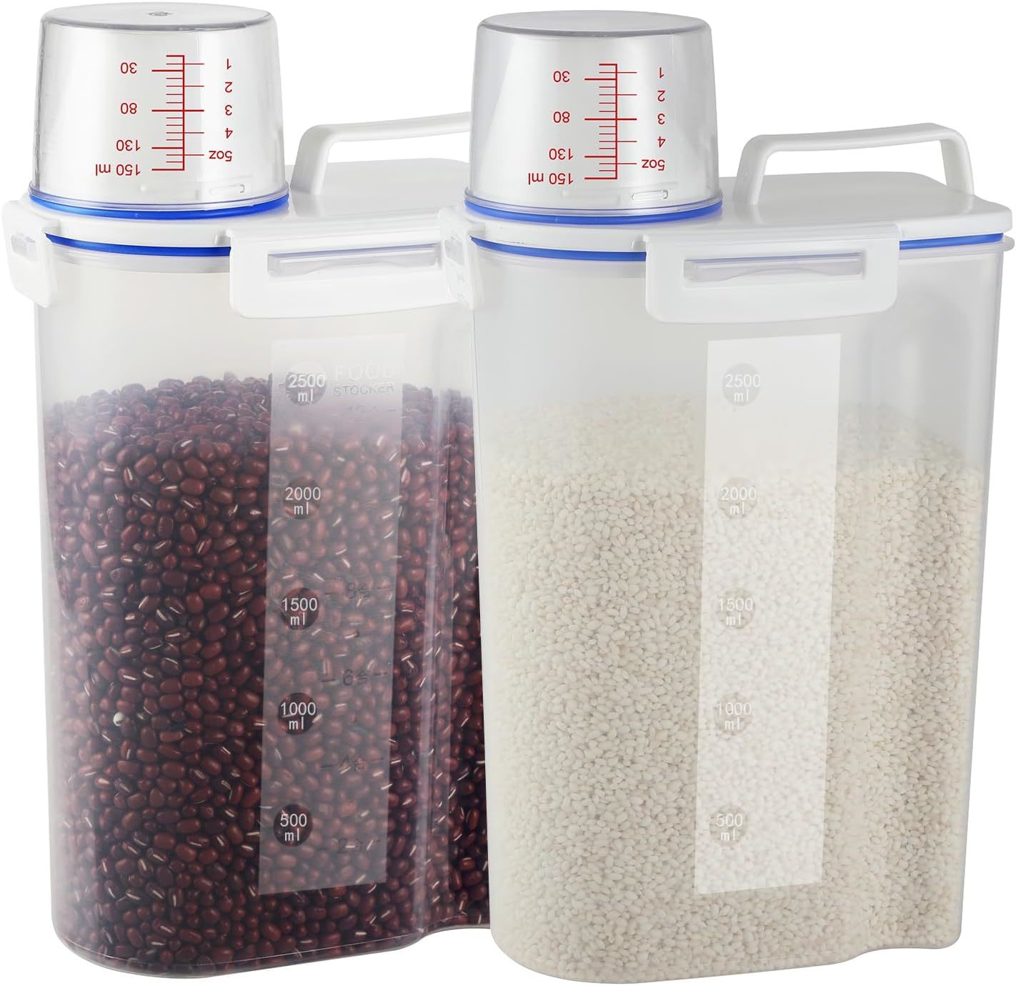 2 Sets 5.5 Lb Rice Storage Bin Cereal Containers Dispenser With Bpa Free... - $39.99