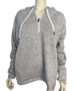 Fruit of the Loom Gray Marled  1/4 Zip Hooded Sweatshirt LS Size 2XL - $36.48 CAD