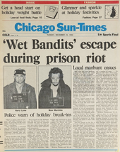1990 Home Alone Chicago Sun Times Wet Bandits Escape Harry &amp; Marvin  - £2.39 GBP