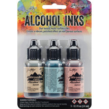 Tim Holtz Alcohol Ink .5oz 3/Pkg-Lakeshore-Sandal/Aqua/Salmon - £16.00 GBP