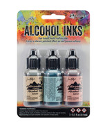 Tim Holtz Alcohol Ink .5oz 3/Pkg-Lakeshore-Sandal/Aqua/Salmon - £10.95 GBP