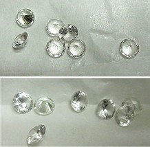 WHITE SAPPHIRE 6 .25x3.6MM  LOT OF SEVEN NATURAL ROUND CUT LOOSE  - £16.51 GBP