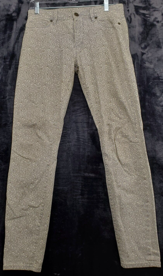 Loft Jeans Women Size 0 Beige Floral Denim Cotton Pockets Flat Front Med... - $15.36