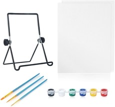Acrylic Painting Kits Kids Nontoxic - 12 Pcs Includes Adjustable Iron Easels, 3 - £7.80 GBP