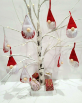 (8) Christmas Red White Felt Gnomes Santa Claus Tree Ornaments Decor 3.5&quot;  - £11.64 GBP