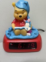 Vintage Winnie The Pooh &amp; Piglet Alarm Clock &amp; Night Light Tested And Works - £11.14 GBP