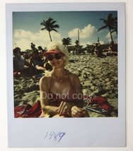 Vintage Snapshot of Bikini Clad Lady at Beach 1989 Back Marked Mrs. Florida 1928 - $10.00