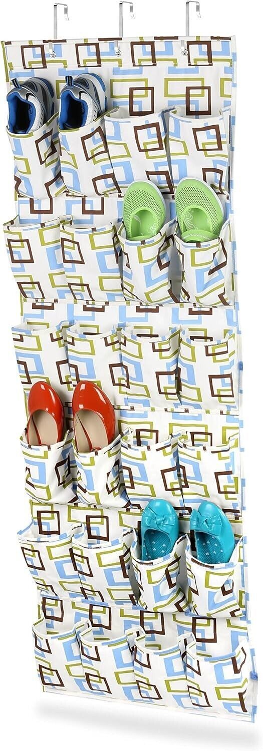 Honey-Can-Do Over The Door Shoe Organizer/Storage Rack, Green Blue Brown... - $13.85