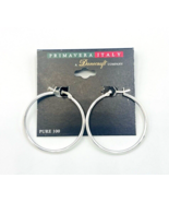 Danecraft Primavera Italy Pure 100 Silver Hoop Earrings NOS - $24.44 CAD