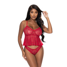 Magic Silk With Love Flutter Cami &amp; Cheeky Panty Set Red L/XL - £35.34 GBP