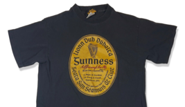 Vintage Guinness Beer Label in Irish Gaelic w/Embroidered Logo, Medium T-Shirt - £22.00 GBP