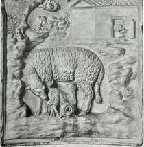 1927 Fountain Relief With Ewe Antique Art Print Ephemera DWM7C - $7.05 CAD