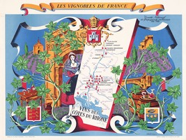 12866.Decoration Poster.Home wall.Room vintage design.Retro map France Vineyards - $17.10+