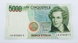 1985 Italy 5000 Lire Note AU Condition Pick #111a - $42.68 CAD