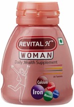 Revital H Woman Daily Health Supplement Calcium Iron Vitamin Ginseng 30 ... - £14.19 GBP