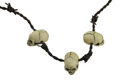 Voodoo Skeleton Plastic Skull Heads Witch Doctor Necklace Halloween Accessories - £11.86 GBP