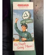 vintage Road Map transportation travel Cities Service GAS OIL 1961 Chica... - €17,28 EUR