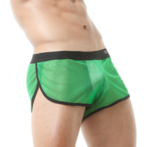 Men Ultra thin Mesh Shorts High Cut Boxers Casual Sports Sleep Wear Home Shorts - £15.15 GBP