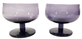Purple Amethyst Sherbert Sorbet Footed Dishes Set of 2 Simple Elegance - £11.01 GBP