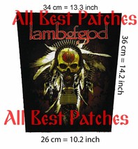 Lamb of God skull Backpatch Canvas,Slayer,Metallica,Stone Sour,Limp Bizkit,Downs - £23.98 GBP