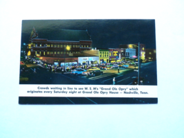 Nashville Tennessee, Grand Ole Opry House, Crowds Waiting In Line,  Vtg Postcard - £5.02 GBP