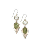 Starborn Moldavite Green Amethyst Earrings - $389.78 CAD