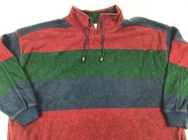 Vtg Venezia Striped Colorblock Knit Pullover Sweater Sweatshirt 1/4 Zip 18-20 2X - £14.64 GBP