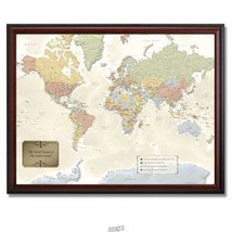 Hammacher Personalized Travel World Map With No Personalization - £45.69 GBP