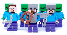 Lego Minecraft Minifigure lot 7 Zombies Steve Armor - £14.70 GBP