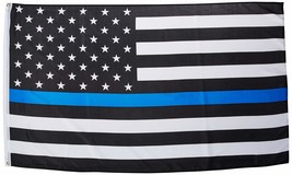 US Flag Store Thin Blue Line American Flag 3&#39; x 5&#39; Printed Polyester - £3.85 GBP