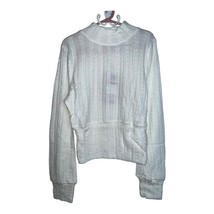 BOG BAND OF THE FREE RAQUEL IVORY RIBBED KNIT PULLOVER SHIRT MOCK NECK S... - $15.68