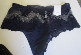 1 Le Mystere Lace Allure High Waist thong Size X-Large Evening Blue Style 7946 - £16.29 GBP