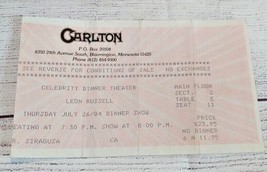 Leon Russell Concert Ticket 1984 Celebrity Dinner Theater Minnesota Bloomington - £15.78 GBP