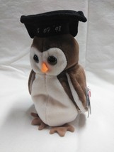 Ty Beanie Baby &quot;WISE&quot; the Graduating OWL &#39;98 - NEW w/tag - Retired - £4.81 GBP